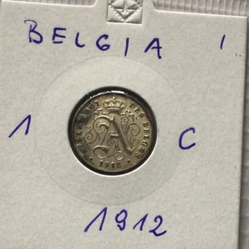 1 CENTYM BELGIA ALBERT I 1912 Cu