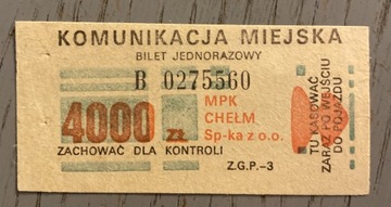 Bilet MPK Chełm