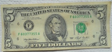USA $5 dollars dolarów 1993 F6 Atlanta Georgia