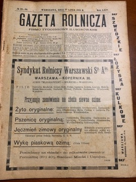 Gazeta Rolnicza  No 29-30. 1924 rI