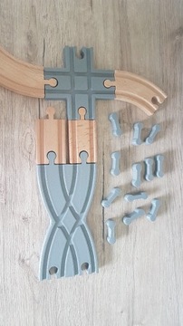 Rozjazdy i łączniki do toru drewnianego Ikea Lidl