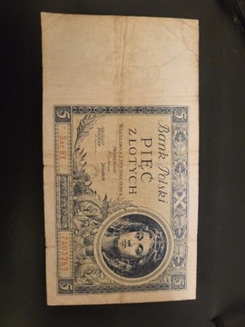 5 złotych 1930 banknot Bank Polski 2 sztuki