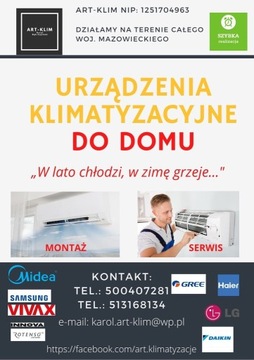 KLIMATYZACJA do domu, mieszkania, segmentu, firmy 