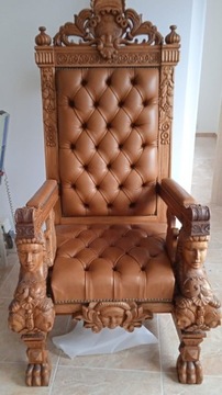 Fotel królewski Ludwik prezesa vintage tron barok
