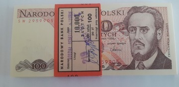 PACZKA BANKOWA 100 zł 1988 WARYŃSKI SERIA SW