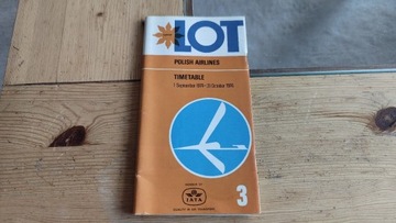 LOT timetable rozklad lotow 1974r