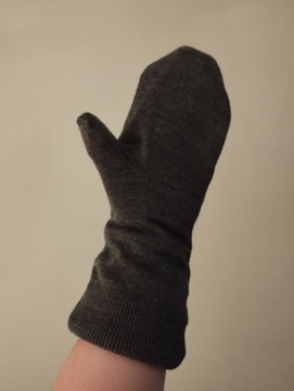 Szare rękawice wełniane handmade 