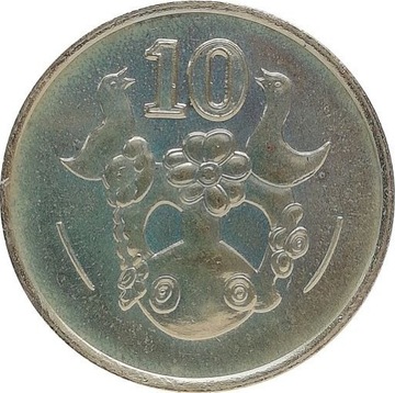 Cypr 10 cents 1988, KM#56.2