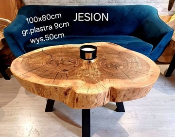 Stolik kawowy 100x80cm   plaster drewna WYSYŁKA 