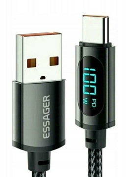 Essager kabel USB typu C PD 100W z wyświetlaczem