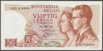 Belgia 50 franków 1966 - stan bankowy UNC