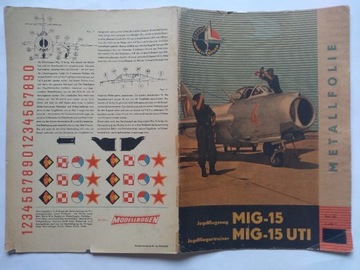 MIG-15 i MIG-15 UTI (rok1965) metalizowana tektura