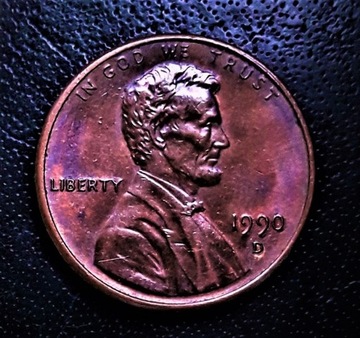 LINCOLN  CENT--1990--D--USA --PRZEBITE--D--ERROR