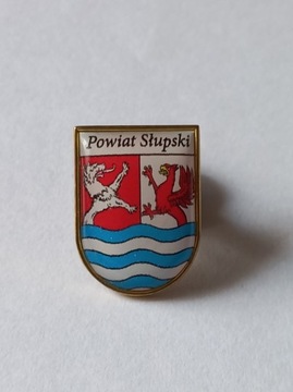 Herb powiat Słupski przypinka pin odznaka wpinka