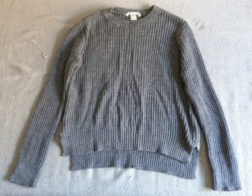 Sweter ciemnoszary H&M z zamkami po bokach