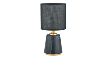 Lampa stołowa, nocna z abażurem czarno-złota 27 cm