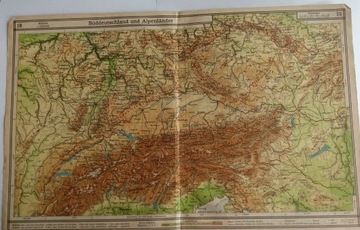 Mapa  1933 rok Dolny Śląsk Sudety Alpy itp