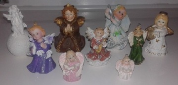 kolekcja 9 pięknych ceramicznych aniołków