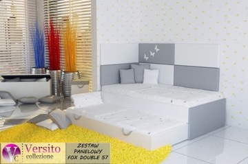 Łóżko wysuwane piętrowe dla dzieci,materace+panele