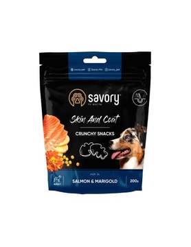 Savory Dog Crunchy Snacks Skin Coat Salmon 200 g
