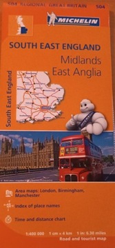 Mapa drogowo-turystyczna Michelin South East England 1:400 000