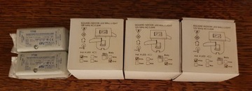 ZESTAW 3 OPRAWY WPUSTOWE KWADRAT LED + 2 ZASILACZE