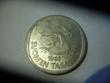 Srebro Finlandia 1 markka 1966