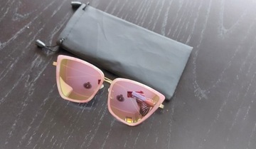 Nowe Okulary różowe lusterka UV 400 