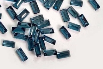 Naturalny Topaz Bagieta London Blue 2 x 4  mm