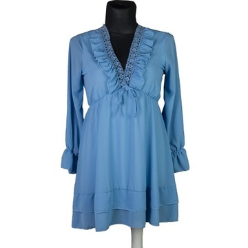 Sukienka z szyfonu,niebieska ,Włochy ,36-40