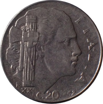 Włochy 20 centesimes z 1942 roku - OBEJRZYJ MOJĄ OFERTĘ