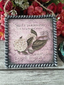 Obrazek shabby chic kwiaty Prowansja decoupage 