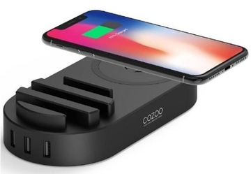 Ładowarka indukcyjna + 3xUSB iPhone Samsung Xiaomi