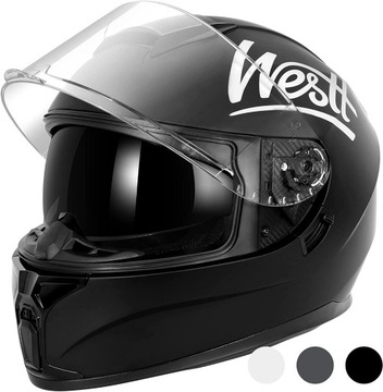 Kask motocyklowy Westt z podwójnym wizjerem, rozmiar L