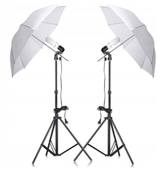 Zestaw oświetleniowy do zdjęć - statyw, parasole