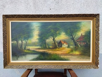 Obraz olejny na płótnie pejzaż 117x67cm 743225