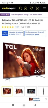 Tcl tv 42" led.4k