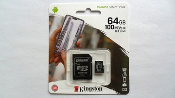 Karta pamięci micro SD Kingston Canvas Select 64GB