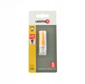 Żarówka LED G9 4,2W 470 LM Ciepła biel Lexman