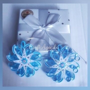 Śnieżynka ornament na choinkę quilling 