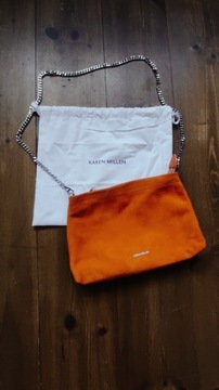 Pomarańczowa torebka z zamszu Karen Millen 