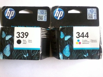 Komplet  hp 339 czarny+hp 344 kolor oryginalny 