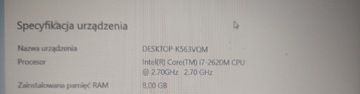 Laptop HP EliteBook 8560w i7 2.70 GHz 8GB RAM