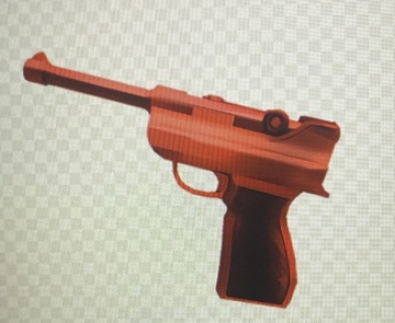 Murder mystery Red luger gun