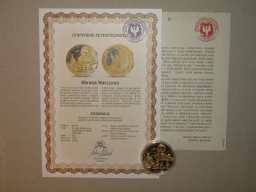 Obrona Warszawy 1939 Starzyński + certyfikat