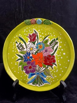 Ceramiczny zestaw talerzyk i kubek, handmade