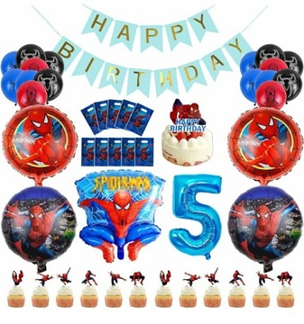Zestaw balonów Spider-Man 5 urodziny 