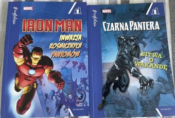 Marvel 2 książki Iron-Man i Czarna Pantera