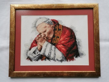Św Jan Paweł II portret (haft krzyżykowy) 