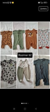 Pajacyki piżamy rampersy 62